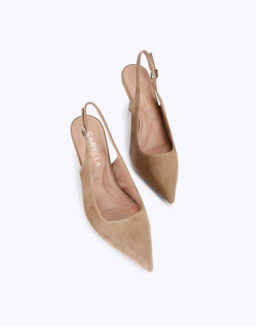 Carvela Spirited heeled shoes in taupe suede , 2 of 4