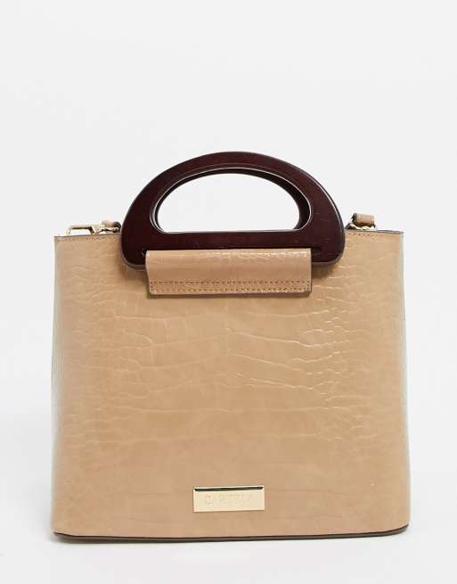 Download Carvela structured mock croc mini tote bag with handle ...