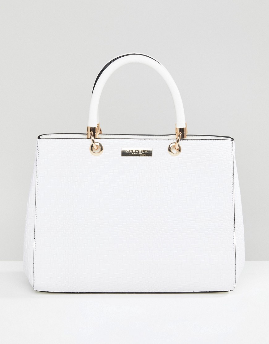 Structured Tote Bag-White