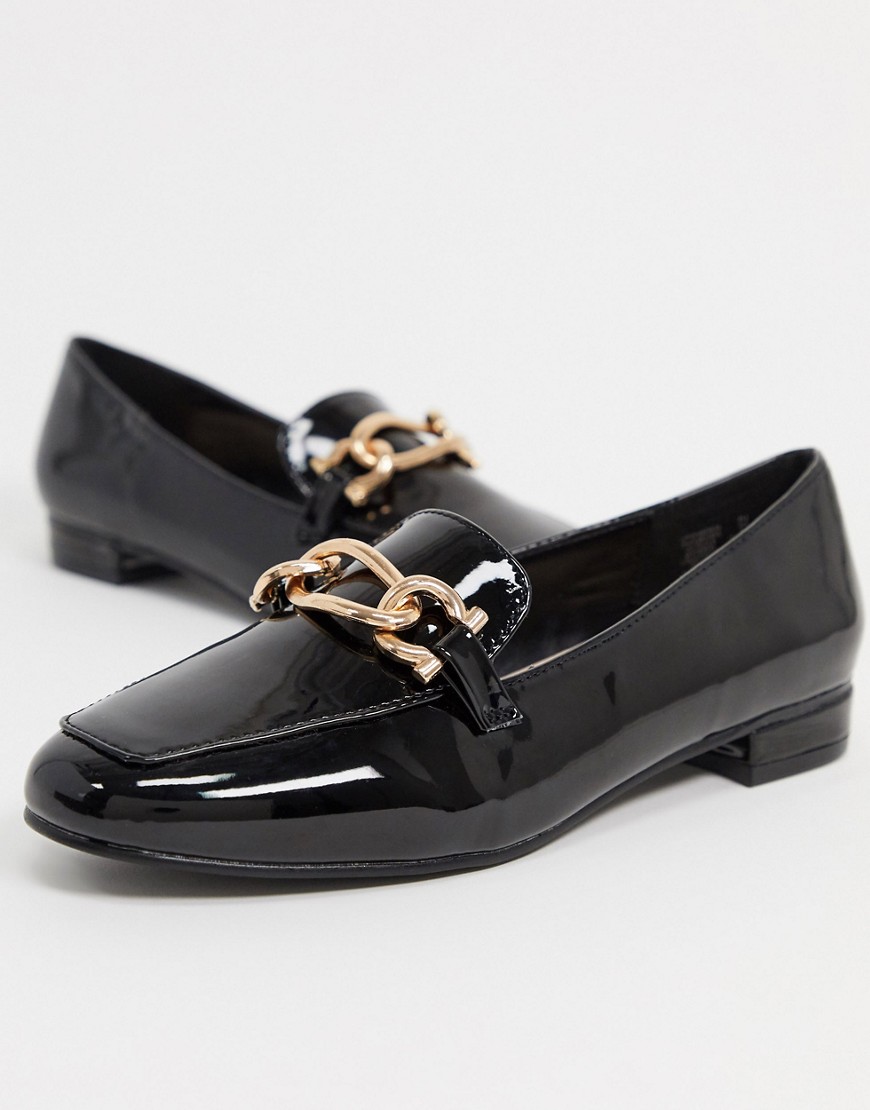 Carvela – Svarta lackade loafers med metalldetaljer