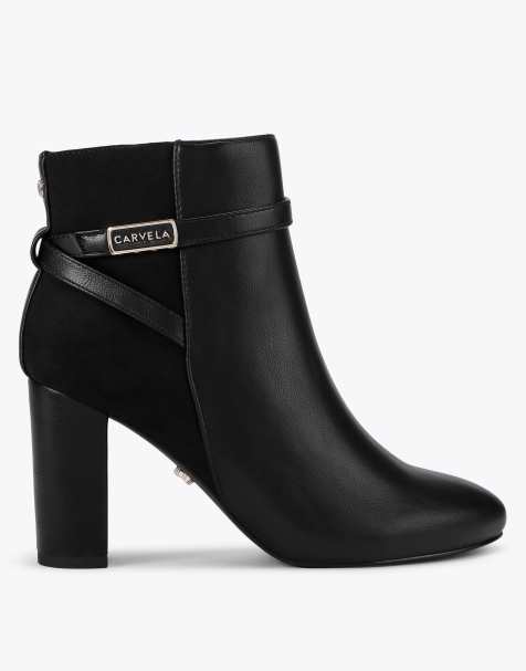 Carvela Tempt trim low ankle boots in black - view 1