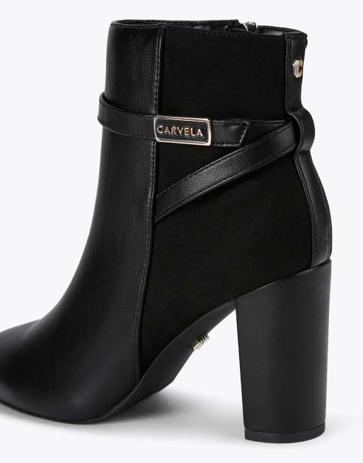 Carvela Tempt trim low ankle boots in black, 3 of 4
