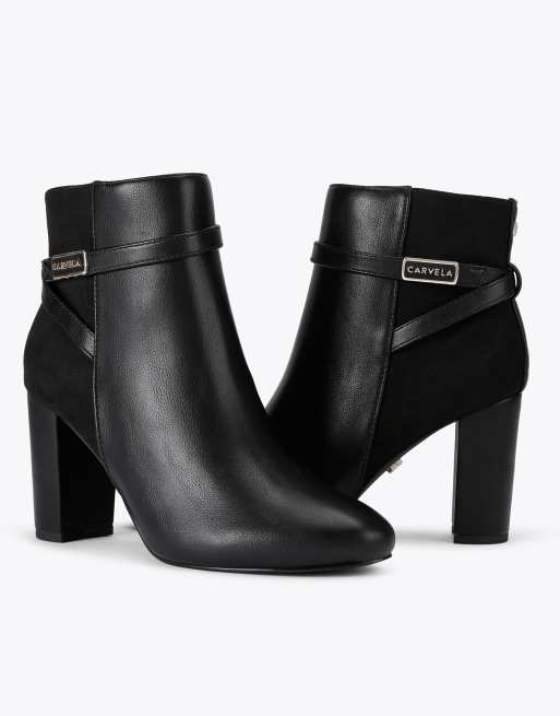 Carvela Tempt trim low ankle boots in black, 4 of 4