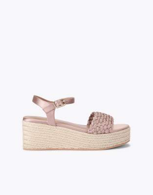  Treccia flatform flat sandals in blush