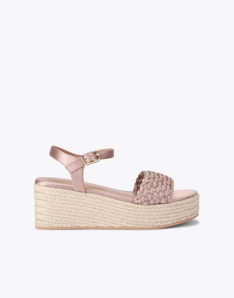 Carvela Treccia flatform flat sandals in blush - view 1