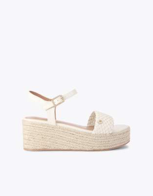  Treccia flatform flat sandals in bone