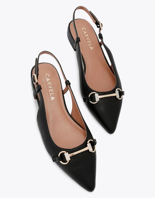 Carvela Valentina loafer flat sandals in black, 2 of 4