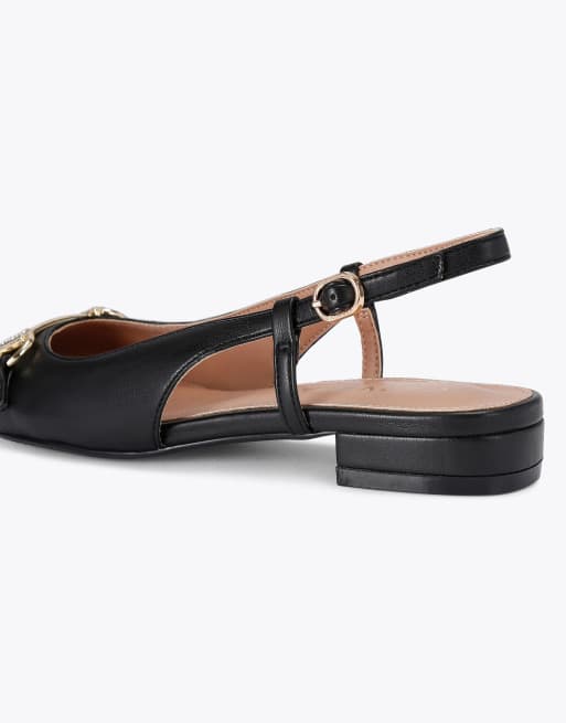 Carvela Valentina loafer flat sandals in black, 3 of 4