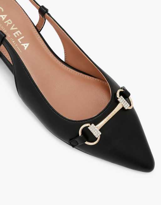 Carvela Valentina loafer flat sandals in black, 4 of 4