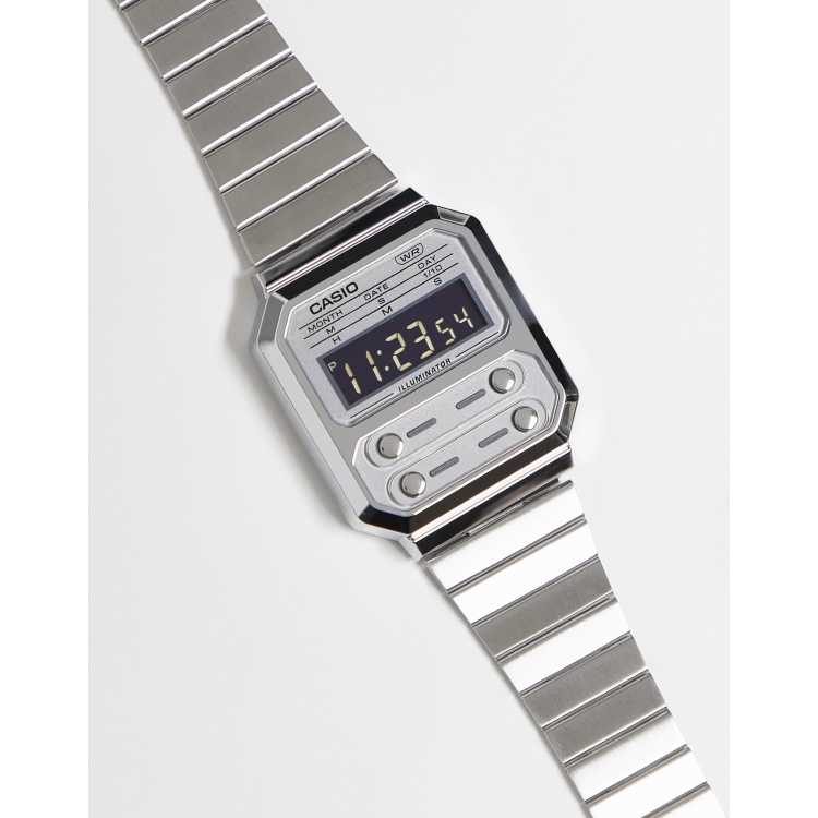 Casio digital watch metal strap sales