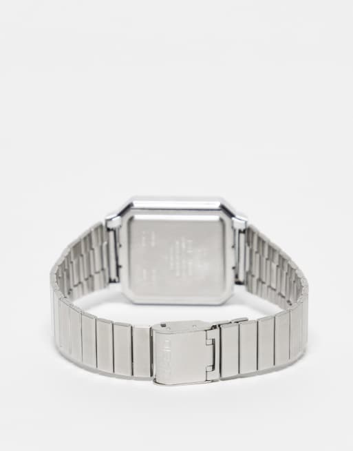 Casio A100 metal band vintage watch in silver