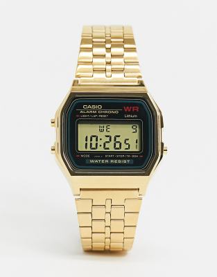 gold digital watch