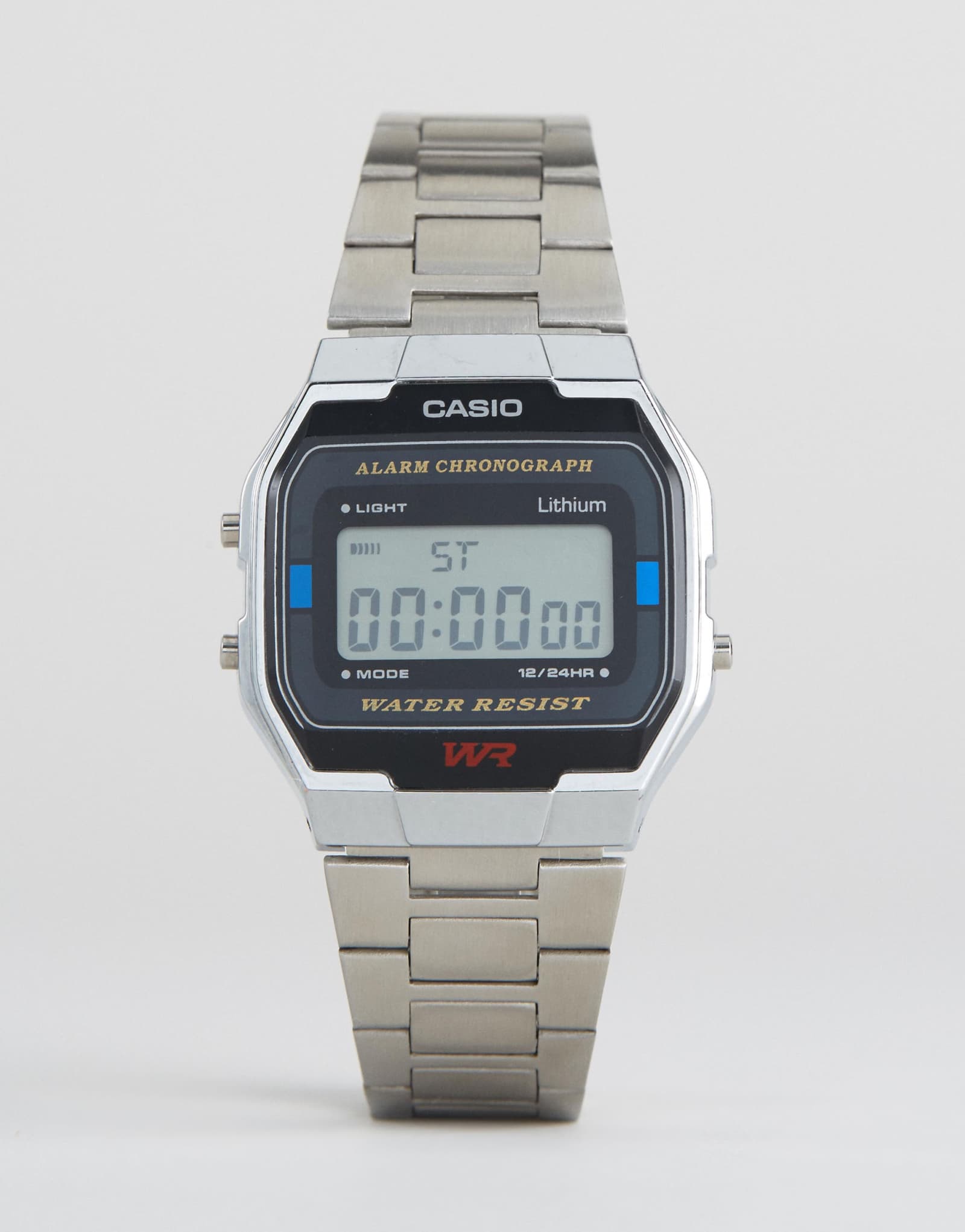 Цифровые часы-браслет Casio A163WA-1QES из серебра