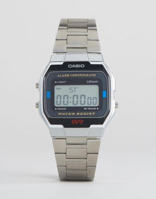 Casio – A163WA-1QES – Digitale Armbanduhr in Silber