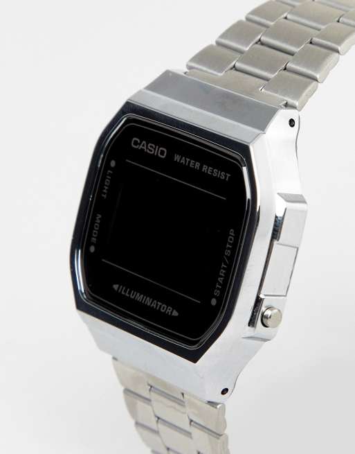 Casio - A168W - Digitaal armbandhorloge in spiegelend zilver/zwart, 3 van 4