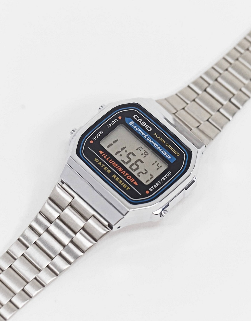 Casio A168WA-1YES - Digitaal horloge met metalen bandje-Zilver