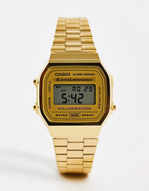 Casio A168WG-9EF gold plated digital watch - view 1