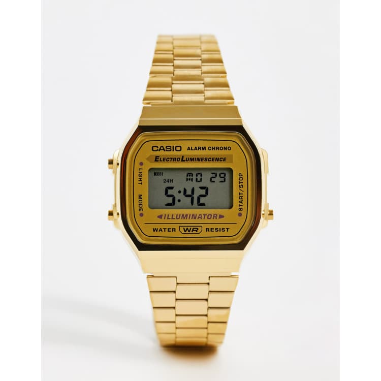 Gold plated shop digital watch