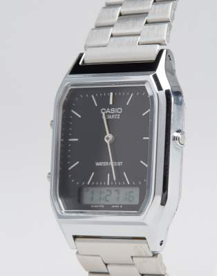 casio analogue silver watch