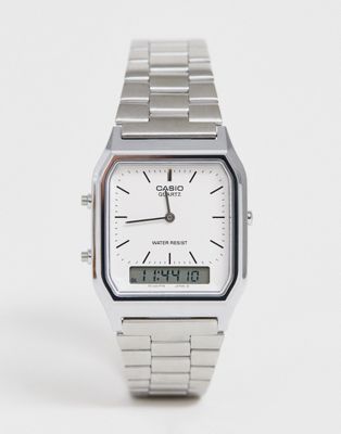 Casio – AQ-230A-7DMQ – Digitale Armbanduhr-Silber