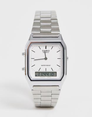 casio silver bracelet watch