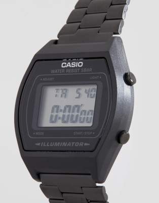 black stainless steel digital watch