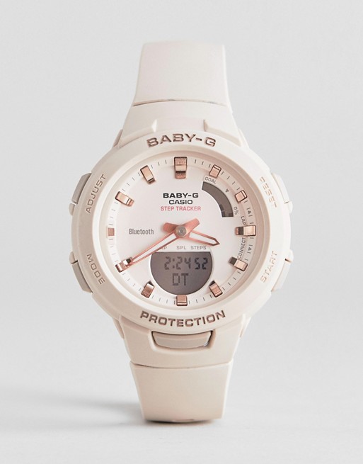 Casio Baby G step tracker silicone watch in pink