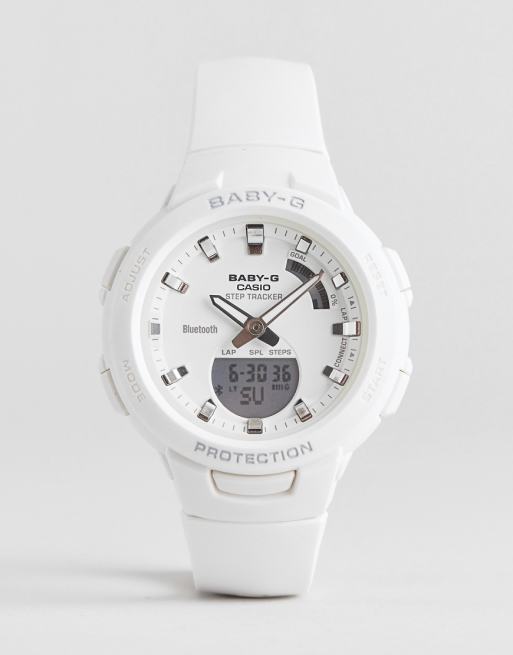 Casio Baby G step tracker silicone watch in white | ASOS
