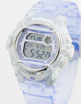 Casio Baby-G womens silicone watch in transparent blue