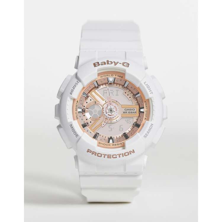 Baby g shock on sale white with rose gold