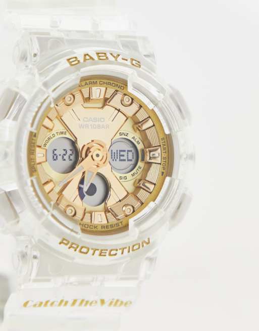 Baby g white store and gold