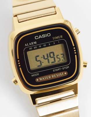 casio square gold watch