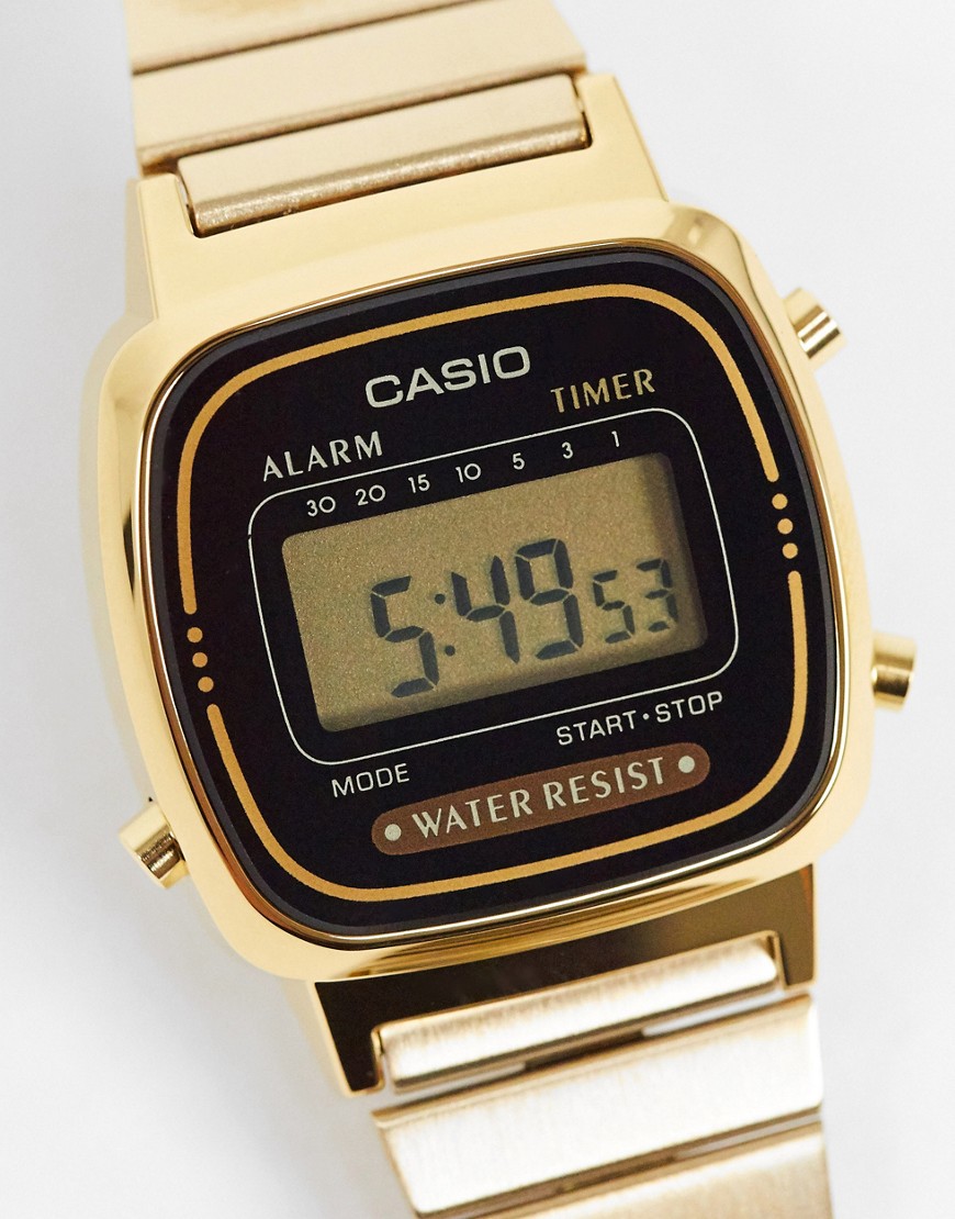 Casio Black & Gold Mini Digital Watch LA670WEGA-1EF