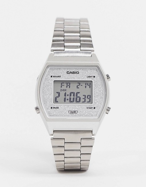Casio digital bracelet watch in silver