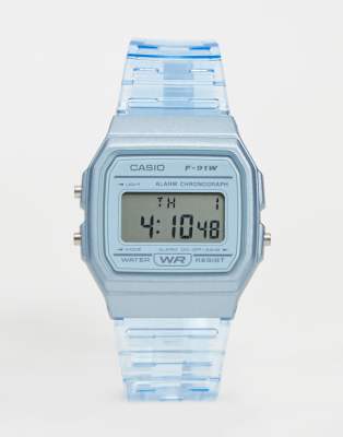 casio retro blue digital watch