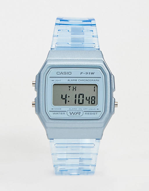 Casio F-91WS-2EF digital watch in blue