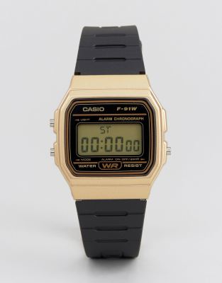 F91WM-9A | Gold and Black Digital Watch | CASIO