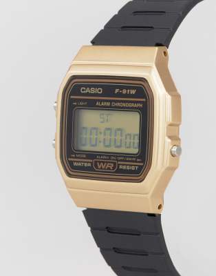 casio f91w black gold