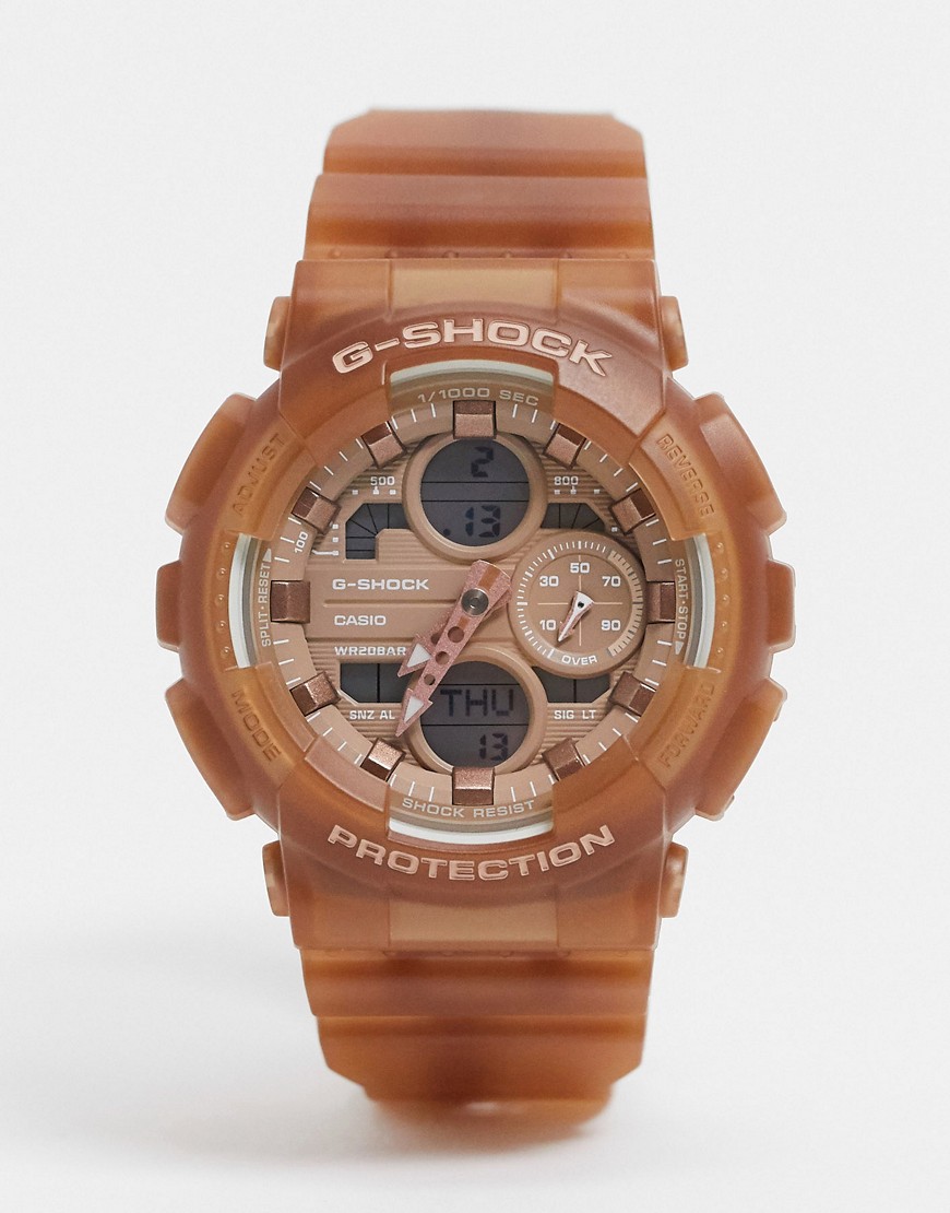 Casio – G Shock – Roséguldfärgad klocka med armband i harts GMA-S140NC