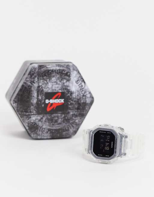 Casio G Shock Unisex Digital Watch In Clear Dw 5600ske 7er Asos