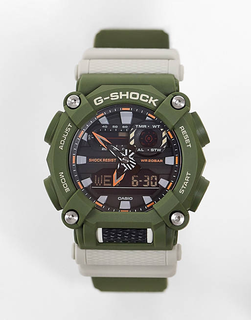 Casio G Shock unisex silicone watch in green GA900HC