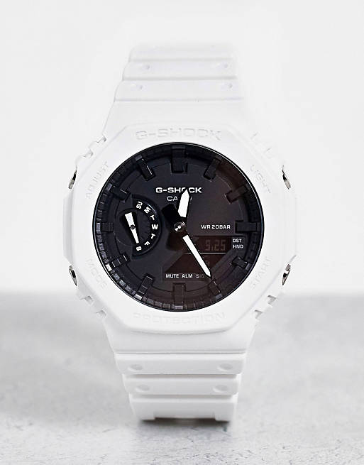 undefined | Casio G Shock unisex silicone watch in white GA-2100