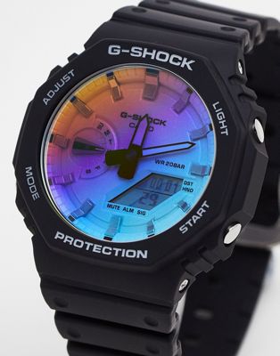 Casio GA-2100 iridescent series watch in black