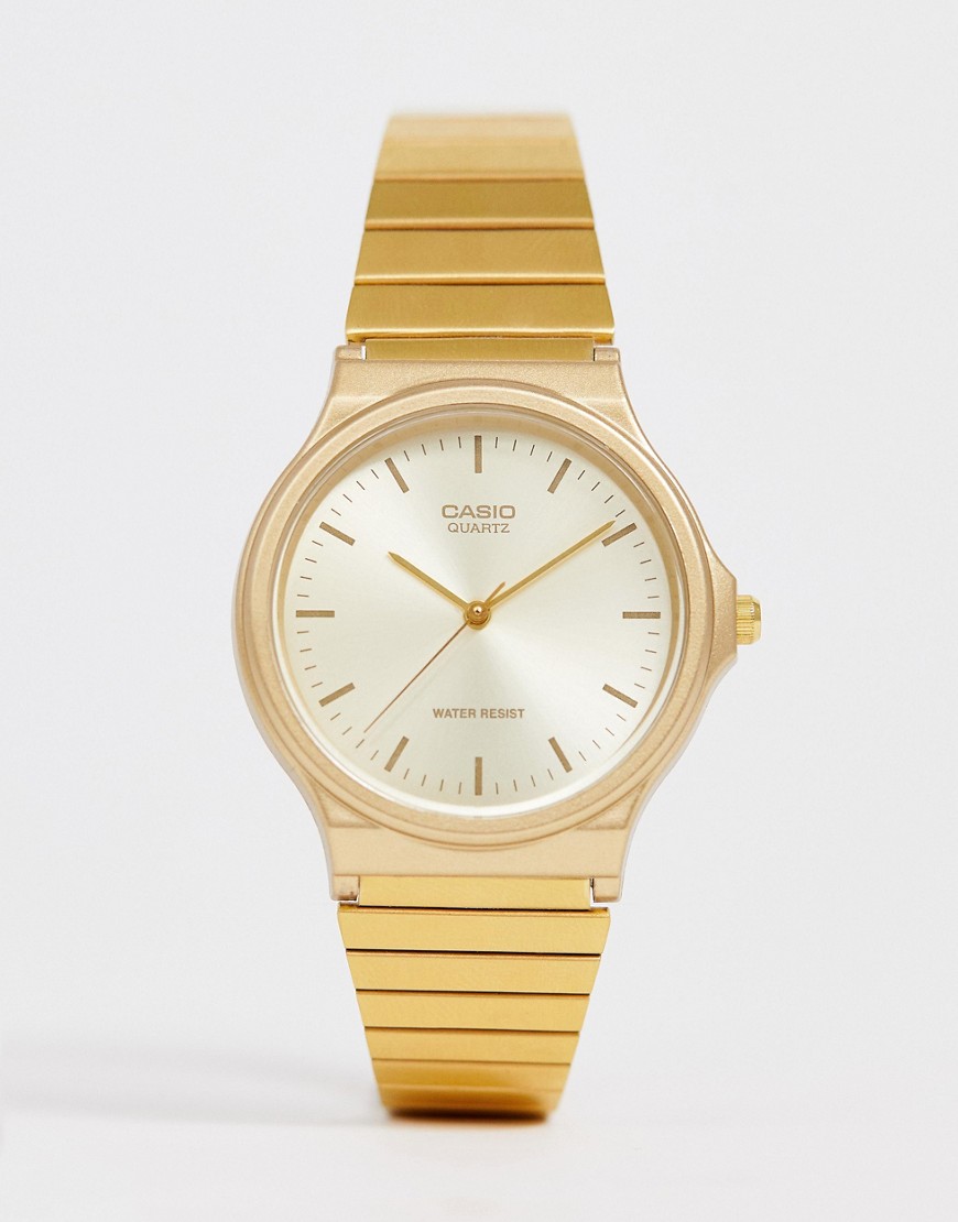 Casio – Guldfärgad armbandsklocka i metallic