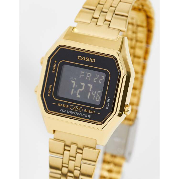 Casio – Kleine Digitaluhr mit schwarzem Zifferblatt