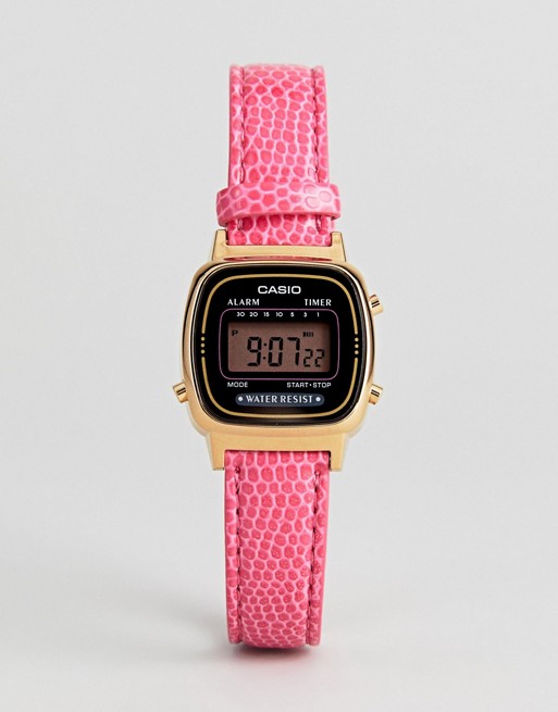 Casio LA670WEGL-4AEF Mini Pink Leather Digital Watch