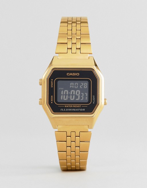 Casio LA680WEGA-1BER mini digital black dial watch