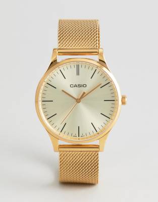 casio gold mesh watch