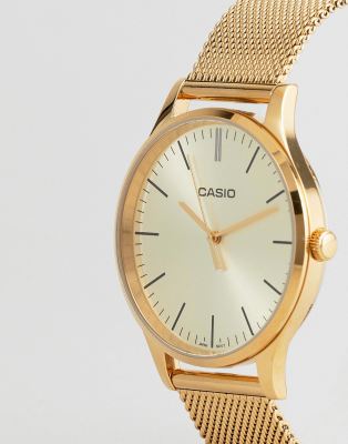 casio gold mesh watch