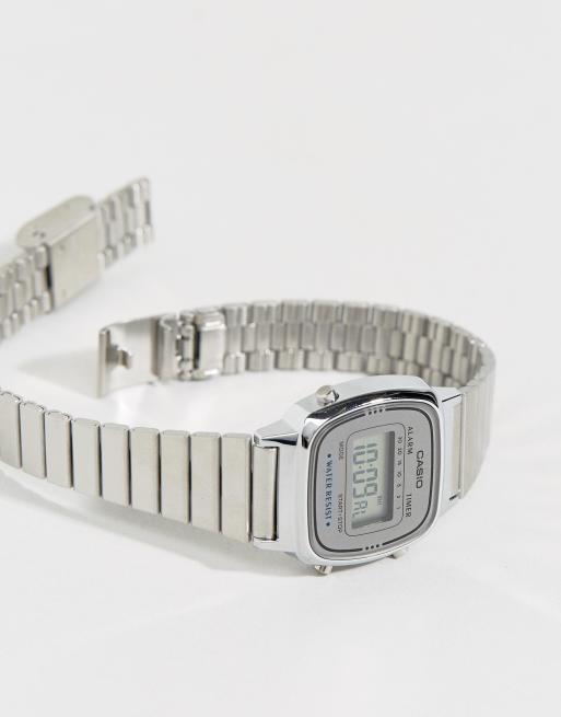 Small silver casio sales watch